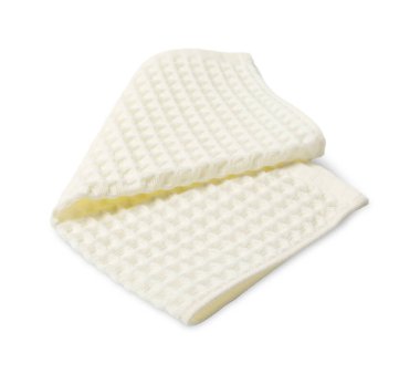 Temiz bej waffle havlusu beyaz üzerine izole