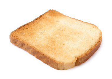 Beyaza izole edilmiş bir parça taze ekmek.