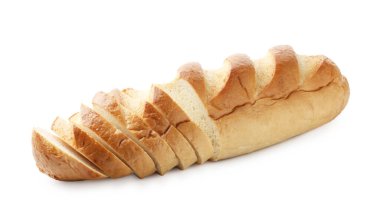 ekmek üzerine beyaz izole kesmek