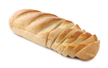 ekmek üzerine beyaz izole kesmek