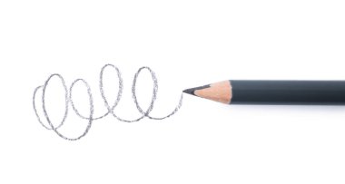 Güzel kaş kalemi ve darbeler beyaz, üst manzara izole