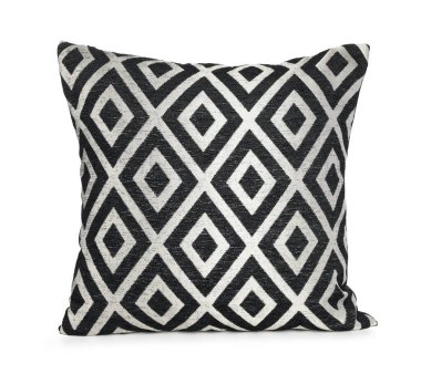 Beyaz desenli şık bir yastık.