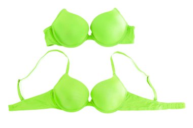 Beyaz, açık yeşil sutyen, kolaj. Üst görünüm