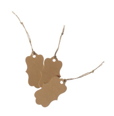 Beyaz üzerinde izole edilmiş dizgileri olan boş etiketler