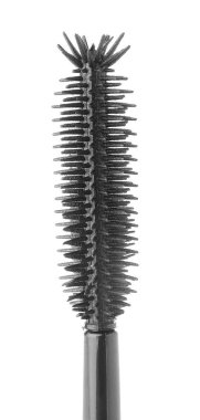 Bir rimel aplikatörü beyaza izole edilmiş. Makyaj ürünü