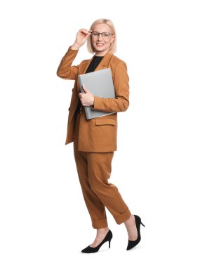 Beyaz arka planı olan profesyonel psikolog.