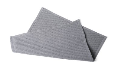 Temiz gri waffle havlusu beyaz, üst manzara