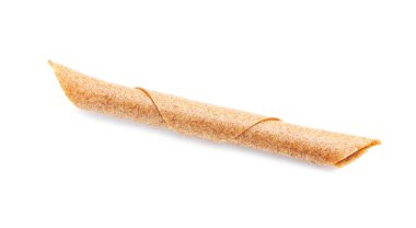 Beyaz arka planda nefis meyve rulosu, üst manzara.