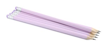 Many sharp graphite pencils isolated on white