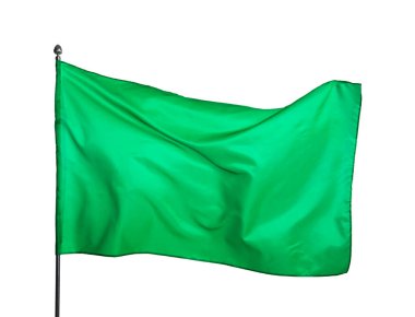 Beyaz arka planda bir yeşil bayrak. Tasarım için model