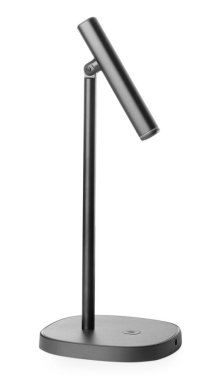 Beyaz arka planda bir mikrofon. Profesyonel ses ekipmanları