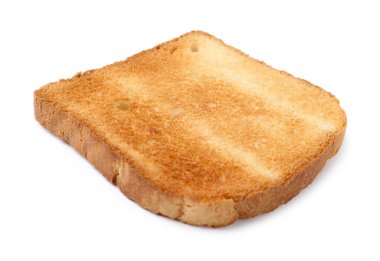 Beyaza izole edilmiş bir parça taze ekmek.