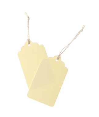 Beyaz üzerinde izole edilmiş dizgileri olan boş etiketler