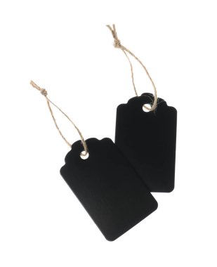 Beyaz üzerinde izole edilmiş dizgileri olan boş etiketler