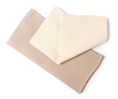 İki temiz waffle havlusu, beyaz, üst manzara