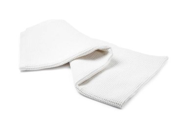 Beyaz üzerine izole edilmiş temiz bir waffle havlusu.