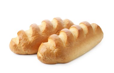 iki tane ekmek üzerine beyaz izole