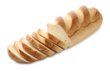 ekmek üzerine beyaz izole kesmek