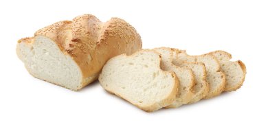 ekmek üzerine beyaz izole kesmek