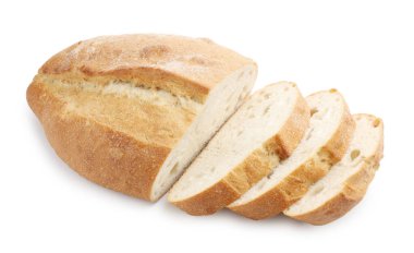 ekmek üzerine beyaz izole kesmek