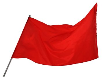 Beyaz arka planda bir kırmızı bayrak. Tasarım için model