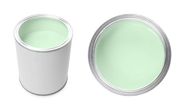 Pastel boya, beyaza izole edilmiş. Üst ve yan görünüm