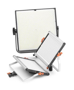 Profesyonel ışıklandırma ekipmanları. LED lambaları beyaz üzerine izole