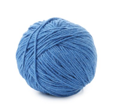 yumağı üzerinde beyaz izole mavi