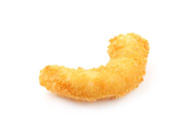 Bir lezzetli tempura karidesi beyaza izole edilmiş.