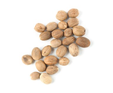 Taze hindistan cevizleri beyaz, üst görünümde izole