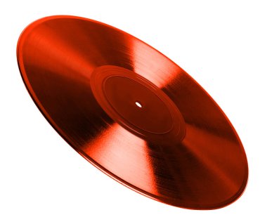 Beyaz arkaplanda bir renkli vinil plak