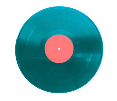 Beyaz arkaplanda bir renkli vinil plak