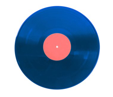 Beyaz arkaplanda bir renkli vinil plak