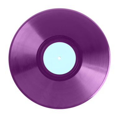 Beyaz arkaplanda bir renkli vinil plak