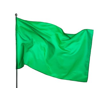 Beyaz arka planda bir yeşil bayrak. Tasarım için model