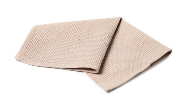 Temiz bej waffle havlusu beyaz üzerine izole