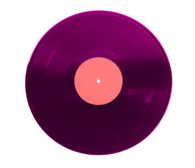 Beyaz arkaplanda bir renkli vinil plak