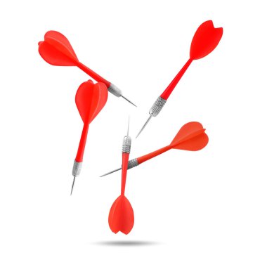 Beyaz arkaplanda kırmızı oklar