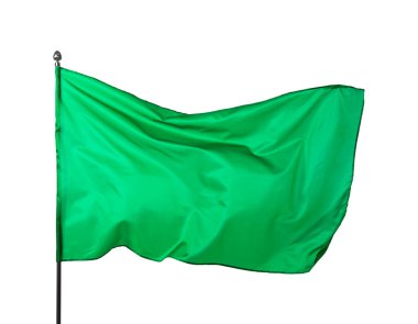 Beyaz arka planda bir yeşil bayrak. Tasarım için model