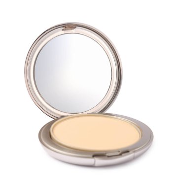 Açık yüz pudrası ve beyaz ayna.