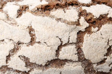 Arka plan olarak taze çavdar ekmeği, yakın plan