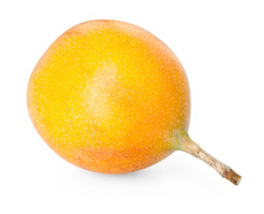 Olgun sarı çarkıfelek meyvesi beyaza izole edilmiş.