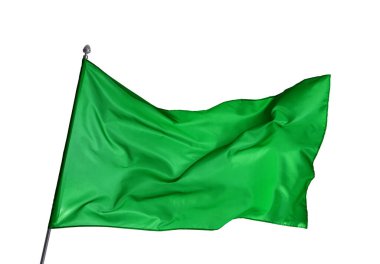 Beyaz arka planda bir yeşil bayrak. Tasarım için model