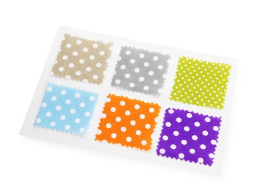 Benekli kumaş örnekleri beyazda izole edildi