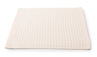 Temiz bej waffle havlusu beyaz üzerine izole