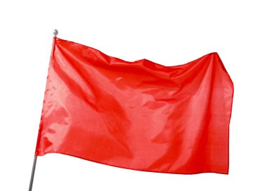 Beyaz arka planda bir kırmızı bayrak. Tasarım için model