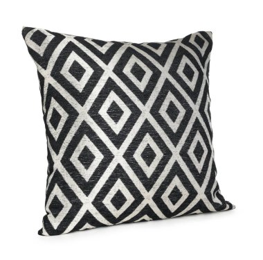Beyaz desenli şık bir yastık.