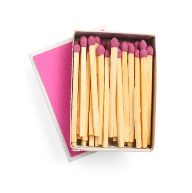 Üst görünümde izole edilmiş beyaz kutudaki eşleşmeler