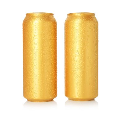 Beyaz teneke üzerinde iki ıslak teneke kutu