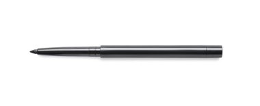 Göz kalemini siyah kıvır, beyaz, üst görünümde izole edilmiş.